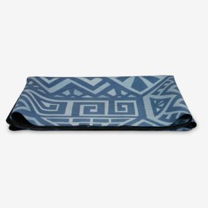 folded microfiber suede yoga mat blue mosaic yogigo