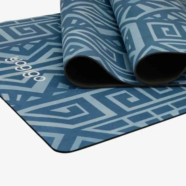 mosaic blue suede yoga mat yogigo