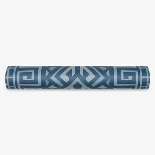 rolled suede microfiber yoga mat blue mosaic yogigo