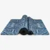 suede microfiber travel and regular yoga mat towel blue mosaic yogigo
