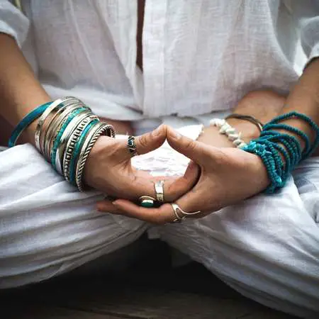 a woman hands in mudra
